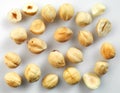 Closeup view of hazelnuts over white background Royalty Free Stock Photo