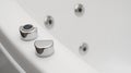 Closeup view of hot tub with buttons, space for text Royalty Free Stock Photo