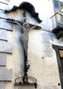 Closeup view of an INRI displayed on the wall of building at Piazza Tasso, Sorrento, Italy Royalty Free Stock Photo