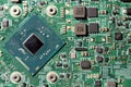 Closeup view at laptop motherboard and components Royalty Free Stock Photo
