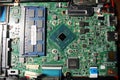 Closeup view at laptop motherboard and components Royalty Free Stock Photo