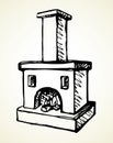 Old Russian stove. Vector drawing Royalty Free Stock Photo