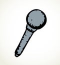 Microphone. Vector line drawing icon