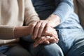 Closeup view of mature couple holding hands giving psychological Royalty Free Stock Photo