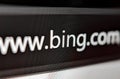 Closeup view of the Microsoft Bing AI search URL is displayed in a web browser on a computer screen