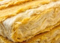 CloseUp View of Mineral Wool Fiberglass Insulation Exploring the Texture Structure and Benefits for Energy Efficiency Royalty Free Stock Photo