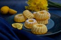 Closeup view of mini vanilla bundt cake