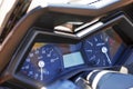 Closeup View of Modern Motorcycle Dashboard Panel with Two Gauges Royalty Free Stock Photo