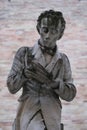 Closeup view of the monument of the italian poet, Giacomo Leopardi, Fermo, Italy