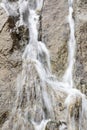 Closeup view of a motion blurred waterfall Royalty Free Stock Photo