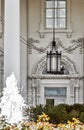 Closeup view of the northern facade of the White House in Washington DC.