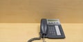 Closeup view of old style wired desktop telephone - studio shot Royalty Free Stock Photo