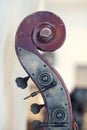 Closeup view of an old violin details Royalty Free Stock Photo