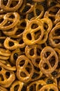 Closeup view of a pile of pretzels snacks Royalty Free Stock Photo