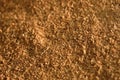 Closeup view of a pile of sawdust on a work day