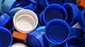 Closeup view of plastic bottles cap for fun learning in Mathematics Remedial Class Royalty Free Stock Photo