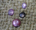 precious Gemstones on jute Royalty Free Stock Photo