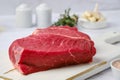 Closeup view of raw top side beef steak Royalty Free Stock Photo