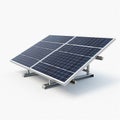 Closeup view of a solar panel array on a metal support structure Royalty Free Stock Photo
