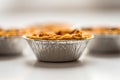 Closeup View Spicy Christmas Mince Pie Cup Cake on White Background