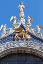 Closeup view of the statues Cathedral of San Marco, Venice Royalty Free Stock Photo