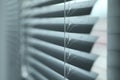 Closeup view of stylish horizontal window blinds