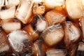 Closeup view of tasty refreshing cola with ice cubes Royalty Free Stock Photo