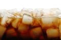 Closeup view of tasty refreshing cola with ice cubes Royalty Free Stock Photo