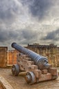 Closeup view to gun at Valetta fort