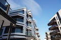 Closeup view to new modern apartments at Kalaranna street Royalty Free Stock Photo