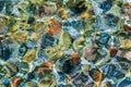 Closeup view on underwater various colorful stones in Georgian bay, Lake Huron, Ontario, Canada