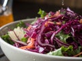 Closeup View of a Vibrant Red Cabbage Salad Exploring Textural Delights and Culinary Inspiration Through Macro