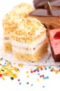 Closeup view of whipped cream cake on plate Royalty Free Stock Photo