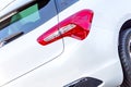 White brandless car tail light closeup