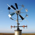 Wind vanes on small wind turbines. Generative AI