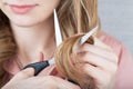 Cutting hair Royalty Free Stock Photo