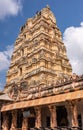 Closeup of Vimanam above Shiva Sanctum at Virupaksha temple, Hampi, Karnataka, India Royalty Free Stock Photo