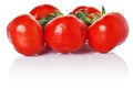 Closeup of vine tomatoes isolated on white Royalty Free Stock Photo