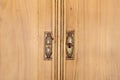 Closeup of vintage brown closet doors, vintage design beauty Royalty Free Stock Photo