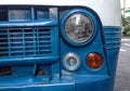 Closeup of a vintage minibus