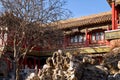 Ancient chinese architecture. historic buildings against the blue sky. The Imperial Palace in Beijing Royalty Free Stock Photo