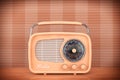 Closeup Vintage Radio on table Royalty Free Stock Photo