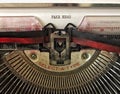 Closeup of vintage typewriter with the words Fake News