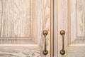 Closeup of vintage wooden kitchen cupboard Royalty Free Stock Photo