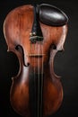 Closeup of violin instrument. Classical music art Royalty Free Stock Photo