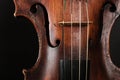 Closeup of violin instrument. Classical music art Royalty Free Stock Photo