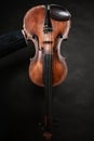 Closeup of violin instrument. Classical music art