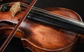 Closeup of violin instrument. Classical music art Royalty Free Stock Photo
