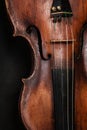 Closeup of violin instrument. Classical music art