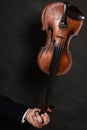 Closeup of violin instrument. Classical music art Royalty Free Stock Photo